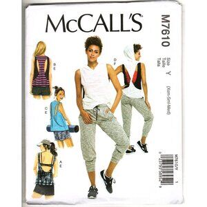 McCall's M7610 Misses XS to M Top, Shorts and Sweat Pants Uncut Sewing Pattern